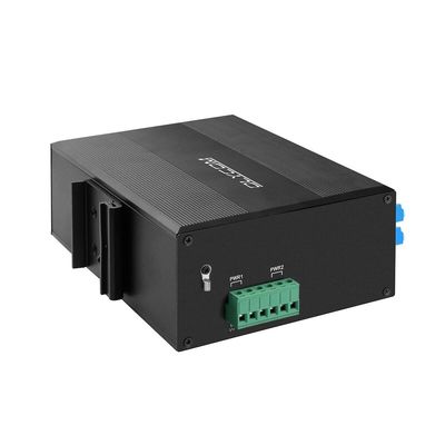 Industrial Managed Ethernet Switch met D2*2B Bypass Function SM LC Connector IP40 Beschermingsgraad voor optische lijnbescherming