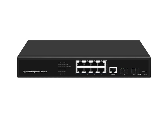 Gigabit 8-poort poe-schakelaar beheerd Ethernet-vezelschakelaar 120W AC100-240V Input