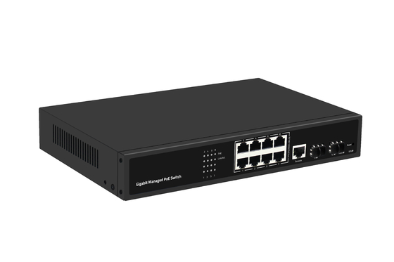 Gigabit 8-poort poe-schakelaar beheerd Ethernet-vezelschakelaar 120W AC100-240V Input