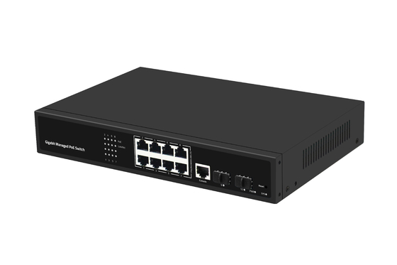 Gigabit 8-poort poe-schakelaar beheerd Ethernet-vezelschakelaar 120W AC100-240V Input