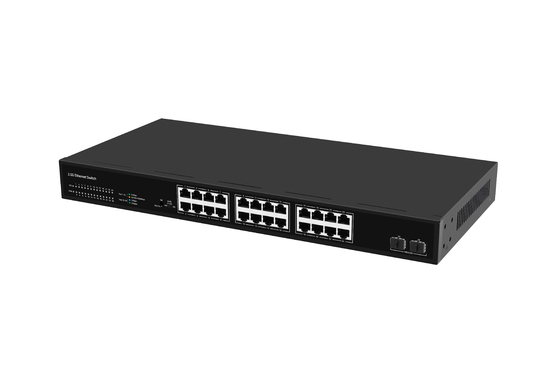 2.5G Ethernet Switch 24 poort 10G Fiber Ethernet Switch Desktop 24*10/100/1000/2500M RJ45-poorten+2*10G SFP+-poorten
