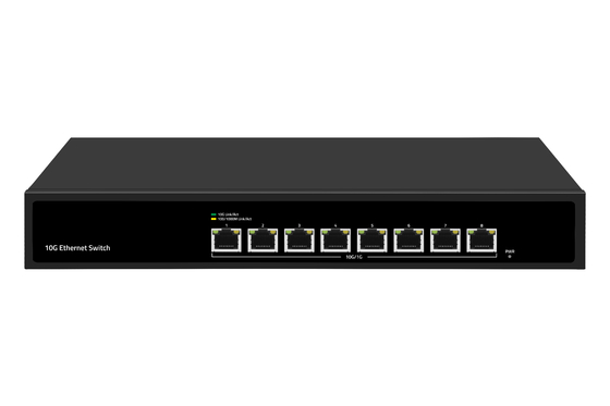8-poorts 10G Ethernet Switch 8*10G Ethernet Poorten Ondersteuning 100/1000M/2500M/5G/10G