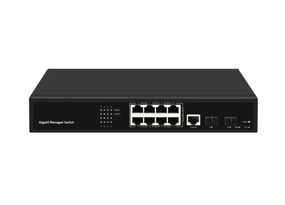 8 poort Gigabit-optische vezelschakelaar L2 Managed Desktop Ethernet Switch