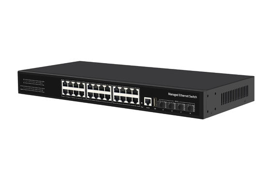 Fabrieksprijs 10G-switch 24 Port Ethernet Fiber Switch Desktop L3 Managed Network Switch AC100-240V 1U Rack