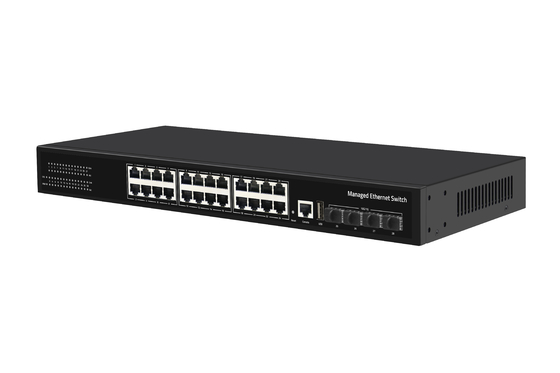 Fabrieksprijs 10G-switch 24 Port Ethernet Fiber Switch Desktop L3 Managed Network Switch AC100-240V 1U Rack