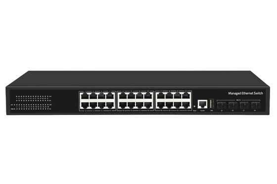 Fabrieksprijs 10G-switch 24 Port Ethernet Fiber Switch Desktop L3 Managed Network Switch AC100-240V 1U Rack