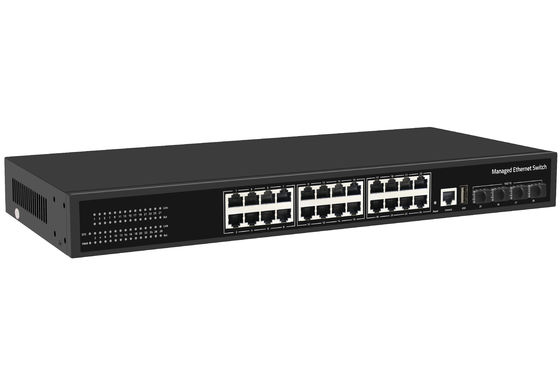 Fabrieksprijs 10G-switch 24 Port Ethernet Fiber Switch Desktop L3 Managed Network Switch AC100-240V 1U Rack