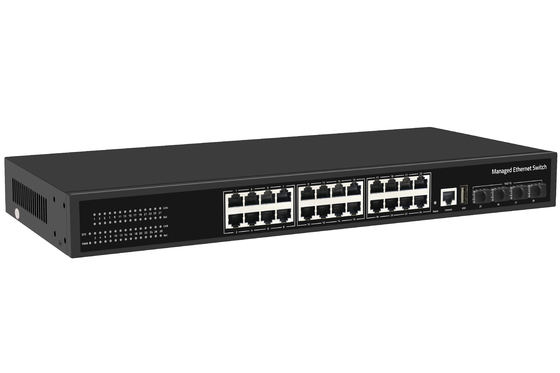 Fabrieksprijs 10G-switch 24 Port Ethernet Fiber Switch Desktop L3 Managed Network Switch AC100-240V 1U Rack