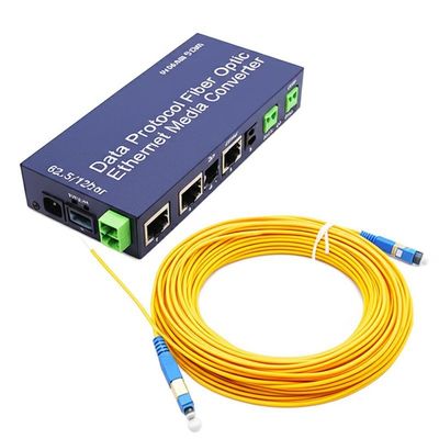 RS485-dataprotocol glasvezel Ethernet media converter met 500m glasvezel 62.5/125um