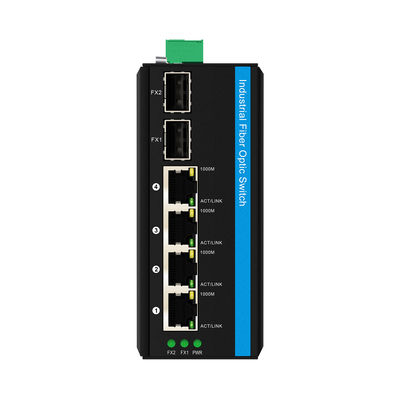 Zonne-PoE-schakelaar 4-poorts DIN-rail Gigabit onbeheerde DC12V / 24V / 48V-ingang CE FCC