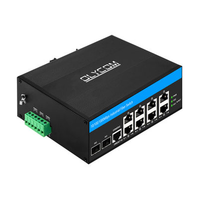 8-poorts beheerde industriële PoE-schakelaar Gigabit SFP-vezel 240W Actice PoE DC48V DIN-rail
