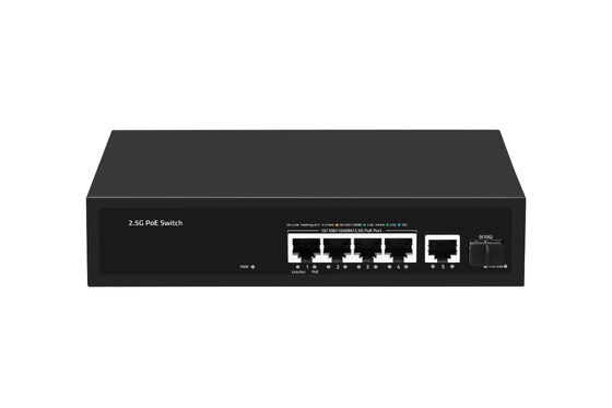 4-poorts 2.5G PoE-switch met 10G SFP-uplink Multi-Gigabit Ethernet AC-ingang Zonder ventilator