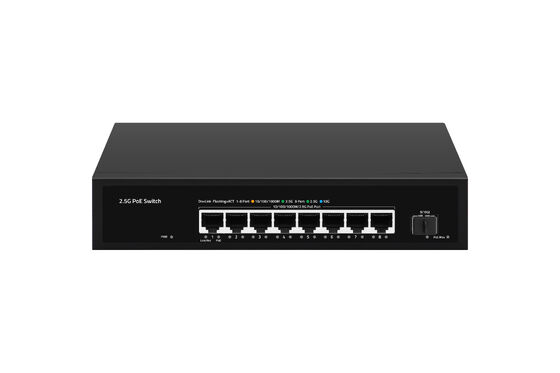8-Poorts 2.5G PoE Switch met 10G SFP Uplink 100W Budget Ongemanaged 220V Voeding