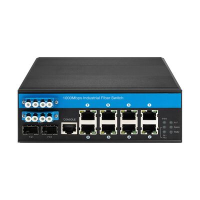 8-poorts robuuste optische bypass beheerde switch Gigabit Ethernet met PoE 240W budget CE