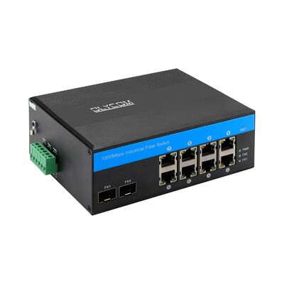8-poorts robuuste Gigabit PoE-switch SFP-glasvezel uplink onbeheerd netwerk CE ventilatorloos