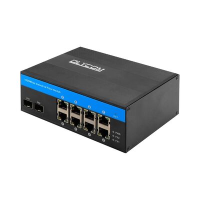 Industrial Gigabit Fiber Switch 8 Port SFP Uplinks 1G Network Downlink CE DIN gemonteerd