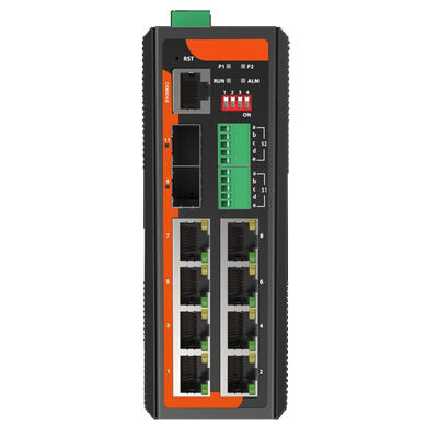8-Poorts Seriële Over Ethernet Industriële PoE Switch Gigabit Netwerk L2+ ERPS Beheerd CE