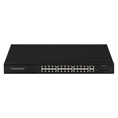 24-poorts Gigabit PoE Switch met 2 SFP/RJ45 Uplinks 300W Ongemanaged 220V Input CE