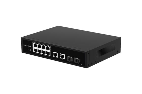 8 poorten 120W Gigabit POE Switch met POE Watchdog voor zakelijk glasvezelnetwerk