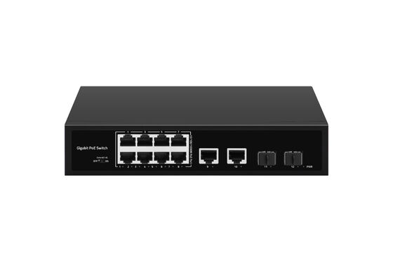 8 poorten 120W Gigabit POE Switch met POE Watchdog voor zakelijk glasvezelnetwerk