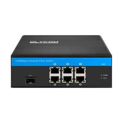 6-poorts industriële Gigabit Glasvezel Ethernet Switch Ongemanaged Ventilatieloos Robuust Ontwerp CE