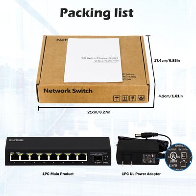 Onbeheerde 2.5G Ethernet Switch met 60 Gbps backplane bandbreedte en 10G Uplink SFP-poort voor bedrijfsnetwerken