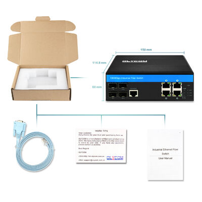 8 poorten L2 Managed Ethernet Switch 1G/2.5G SFP Uplinks Industriële graad CE FCC