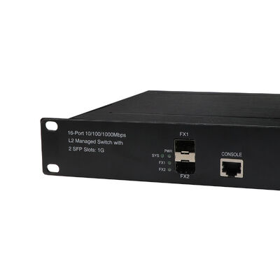 16-poorts industriële beheerde Ethernet switch Gigabit L2+ beheerbaar Vitesse 220V input
