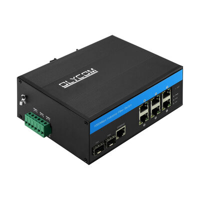 8-poorts L2+ Ring Managed Ethernet Switch 2.5G Fiber Industrieel IP40 Beoordeeld Ventilatieloos CE
