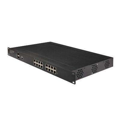 16-Poorts 1G 2.5G Managed PoE Switch Rack-gemonteerd SFP Uplinks Ventilatorloos AC-voeding