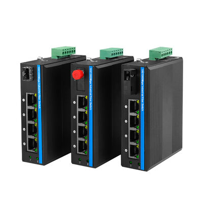 5 poorten snel netwerk DIN PoE Switch PoE Af/at 120W Budget DC48V Input CE FCC gecertificeerd