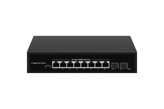 8 poorten Gigabit PoE Switch SFP Uplink AC Powered Unmanaged 120W Budget Fanless