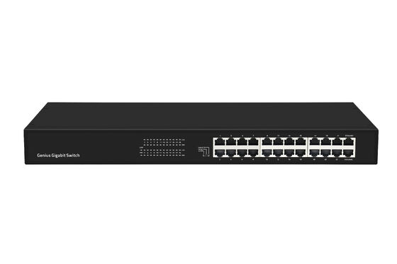 24-poort Gigabit Unmanaged Ethernet Switch met Smart VLAN & Extend Mode CE Fanless
