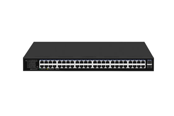 48-poort Gigabit Ethernet Switch SFP Fiber Uplinks Unmanaged Rack Mounted 220V Input CE Listed