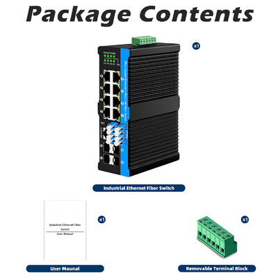 Industrial Fiber Bypass Switch met 4x10G SFP+-poorten en 8x10/100/1000Mbps PoE-poorten voor ruwe omgeving