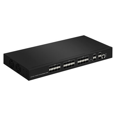 28-poorts 10G SFP+ beheerde glasvezelswitch L2/L3-aggregatieswitch met SNMP VLAN QoS voor datacenter ISP-netwerk