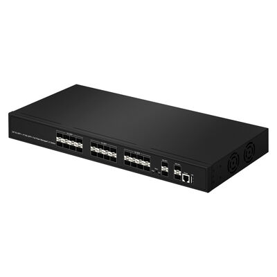28-poorts 10G SFP+ beheerde glasvezelswitch L2/L3-aggregatieswitch met SNMP VLAN QoS voor datacenter ISP-netwerk