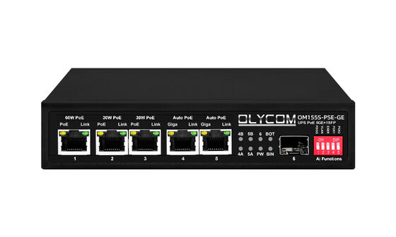 Gigabit PoE Switch MPPT Zonneladingscontroller SFP Glasvezel DC12V/DC24V/DC48V Invoer