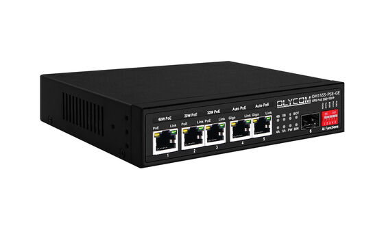 Gigabit PoE Switch MPPT Zonneladingscontroller SFP Glasvezel DC12V/DC24V/DC48V Invoer