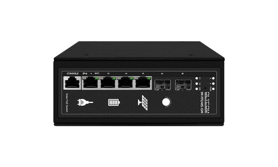Industrial Managed Solar PoE Switch 4GE+2SFP 120W PoE MPPT Off-Grid Power voor CCTV & Wireless Network