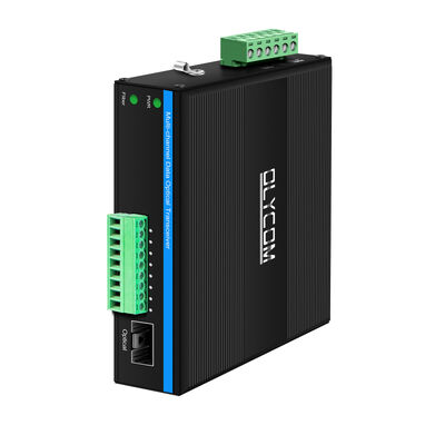 4 Port Contact Closure Glasvezel Transceiver Bidi Transport voor industriële monitoring CE