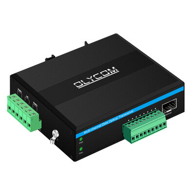 4 Port Contact Closure Glasvezel Transceiver Bidi Transport voor industriële monitoring CE