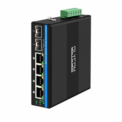 2.5G industriële PoE-schakelaar 4-poort met 10G-uplinks Onbeheerd Realtek gebaseerd DIN-rail