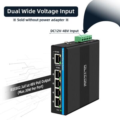 4 Port Spanningsverhoger PoE Schakelaar DC12-48V Input Voor Zonne-energiesysteem