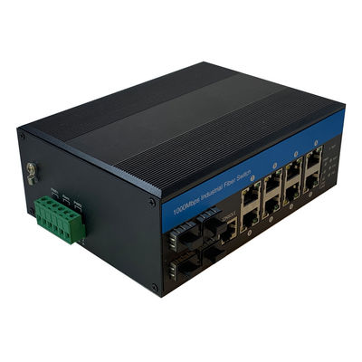 8 Port Industrial Managed PoE Switch 2.5G Fiber Din Rail 240W Ondersteuning PoE Management