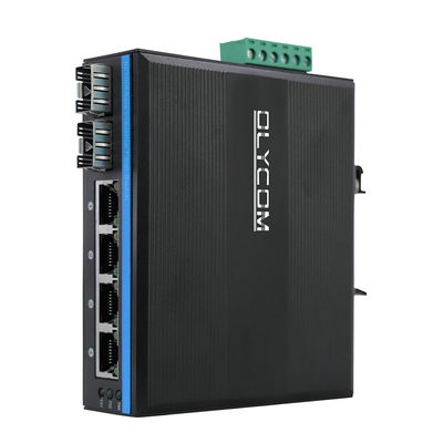 Industriële netwerkswitch 6 poorts Fast Ethernet 10/100Mbps Glasvezel Netwerk Realtek Ongemanaged