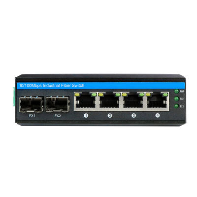 Industriële onbeheerde POE-switch met 2 SFP-poorten en 4 UTP's voor FCC- en CE-naleving