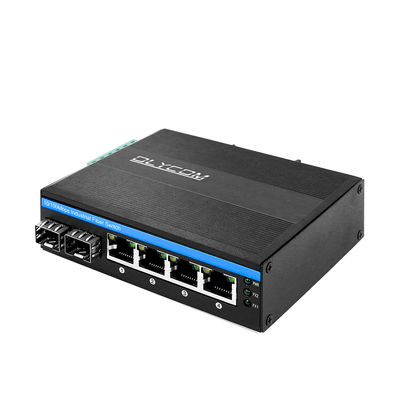 Industriële onbeheerde POE-switch met 2 SFP-poorten en 4 UTP's voor FCC- en CE-naleving
