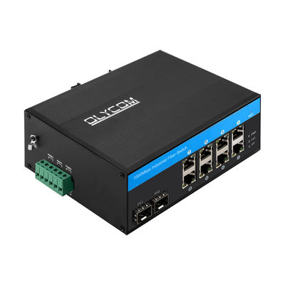 10 Port Gigabit Industrial Network Switch SFP Fiber Uplink Din Rail Niet beheerd