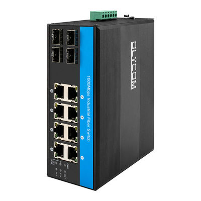 Waterdichte 8-poort netwerkschakelaar Gigabit robuuste Ethernet-schakelaar met 4 glasvezelpoorten